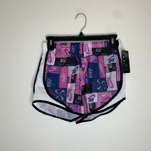 NWT Nike Womens XS Pink Logo Printed Tempo Running Shorts MSRP $35 CJ1934-623